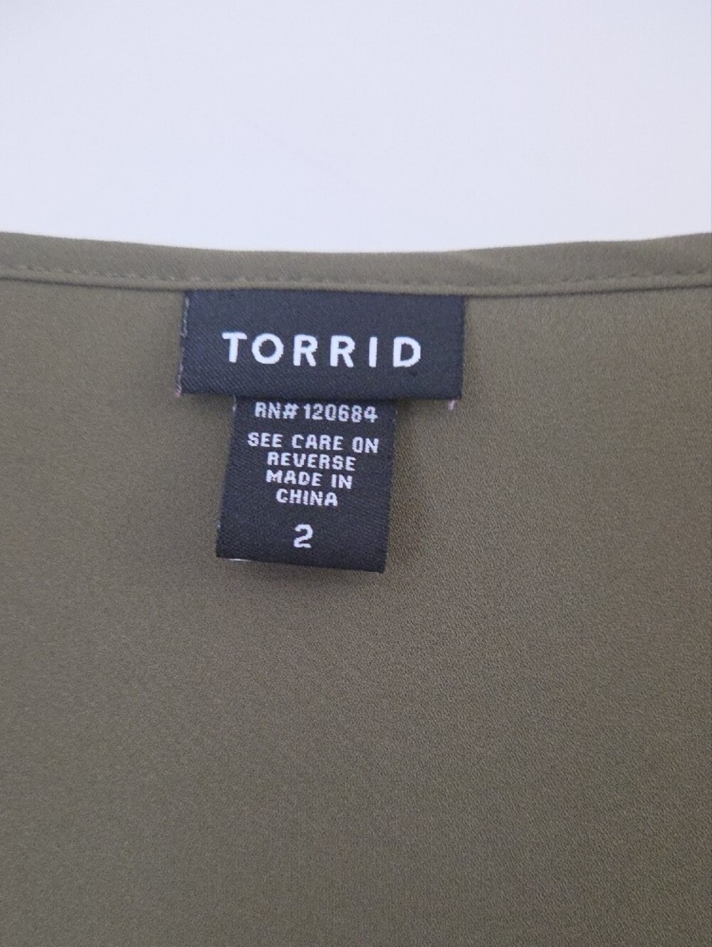 Torrid Olive Green Pleated Scoop Neck Sleeveless Top - Picture 3 of 5